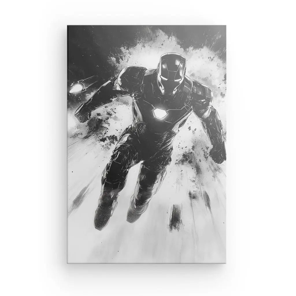 Tableau Iron Man Portrait Noir et Blanc - #tag1# - #tag2# 