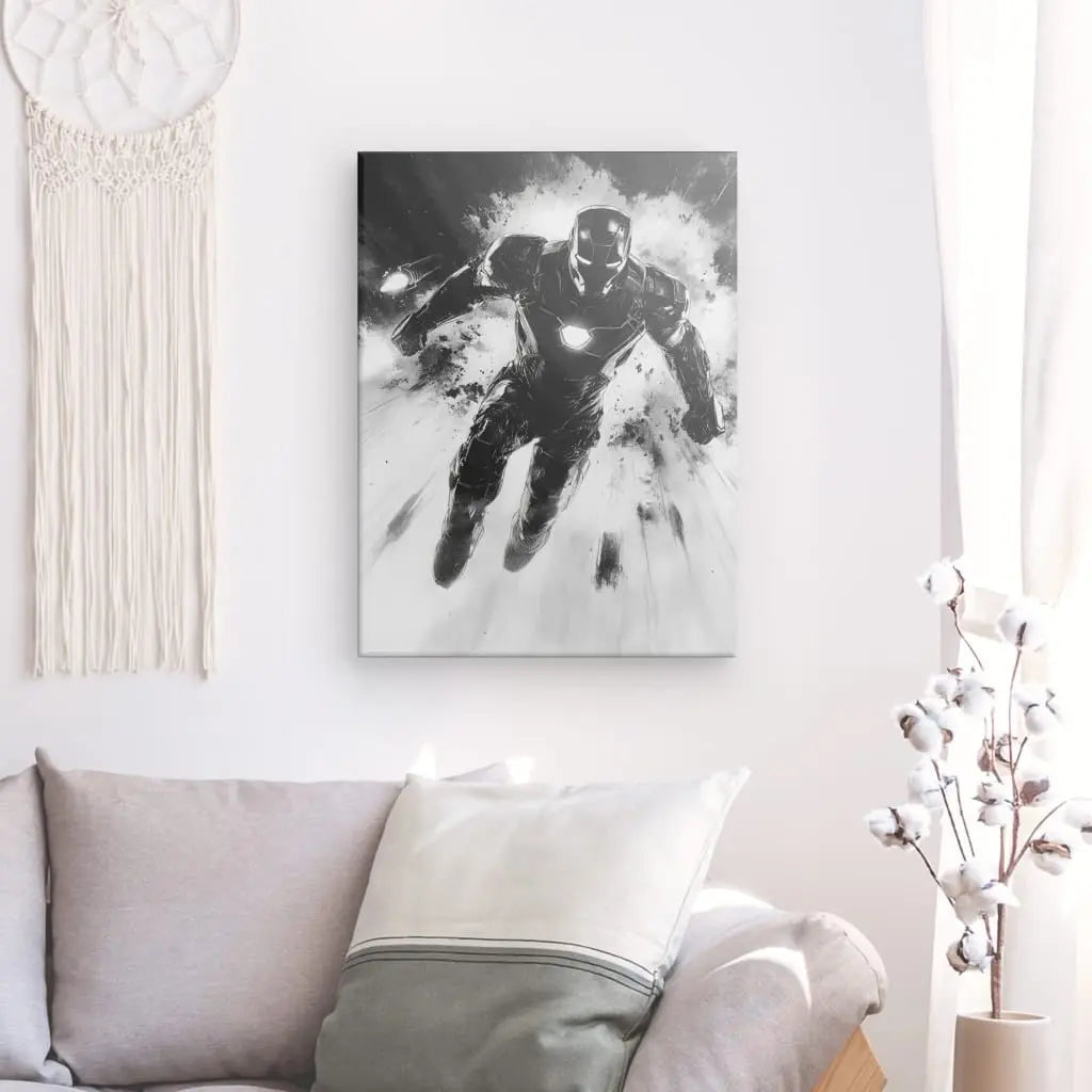 Tableau Iron Man Portrait Noir et Blanc - #tag1# - #tag2# 