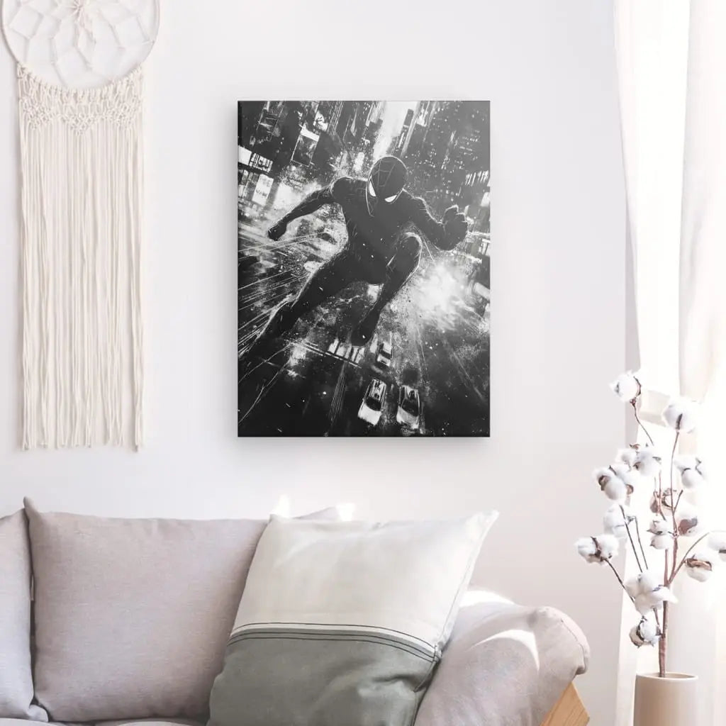 Tableau Dessin Spiderman Noir et Blanc - #tag1# - #tag2# 