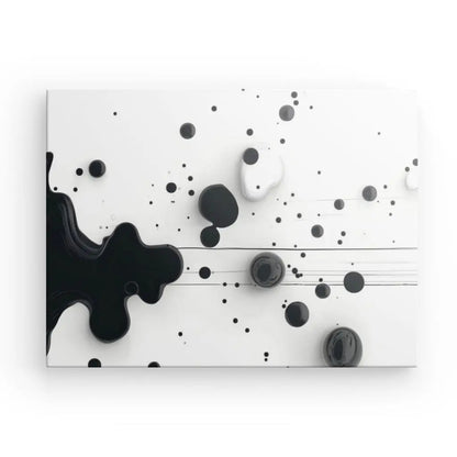 Tableau Gouttes de Peinture Noir Fond Blanc