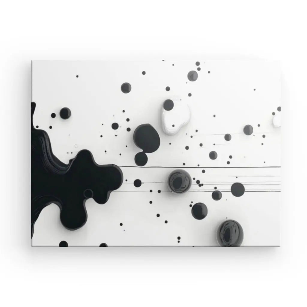 Tableau Gouttes de Peinture Noir Fond Blanc - #tag1# - #tag2# 