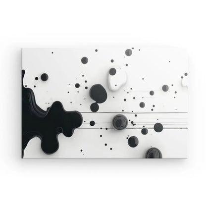 Tableau Gouttes de Peinture Noir Fond Blanc