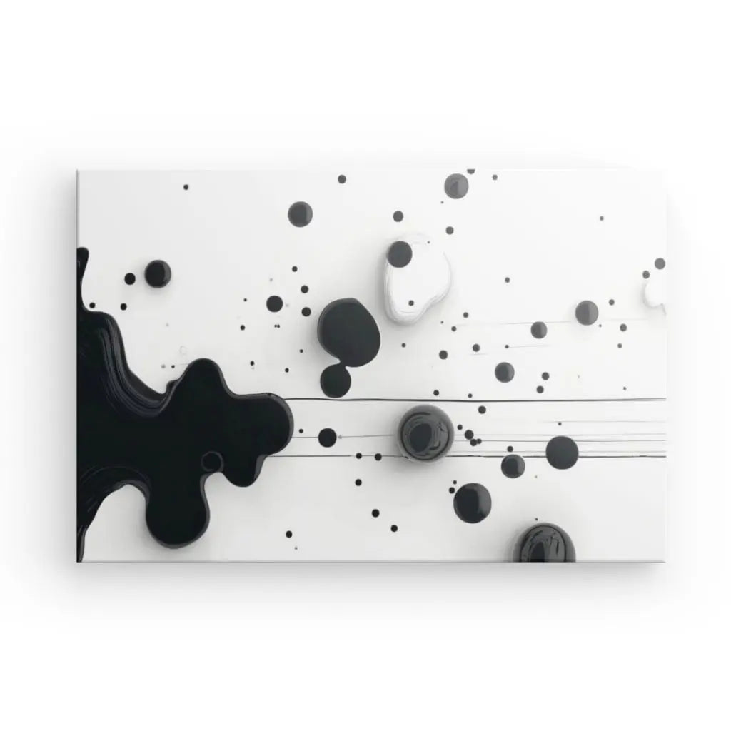 Tableau Gouttes de Peinture Noir Fond Blanc - #tag1# - #tag2# 