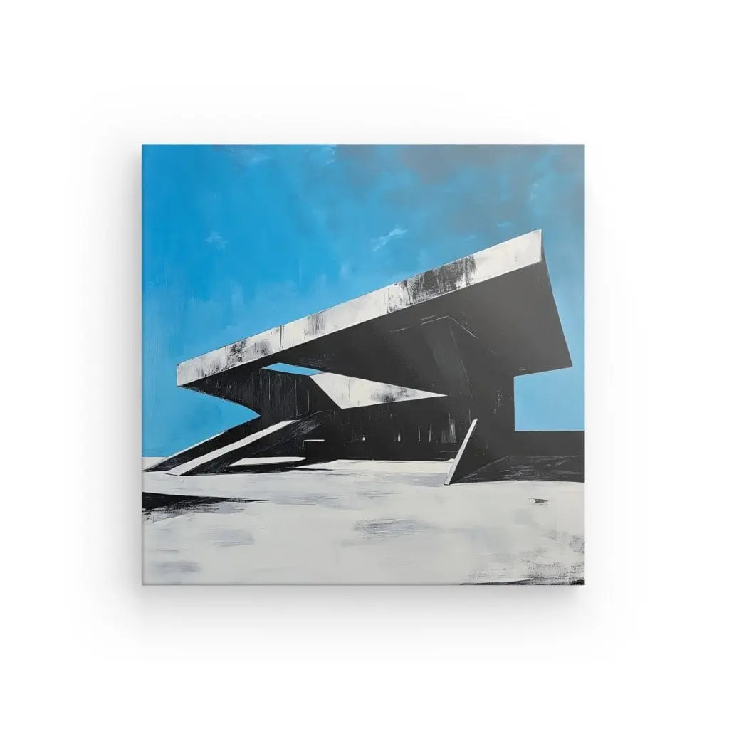 Tableau Peinture Architecture Béton Ciel Bleu - #tag1# - #tag2# 