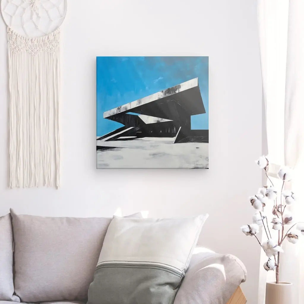 Tableau Peinture Architecture Béton Ciel Bleu - #tag1# - #tag2# 
