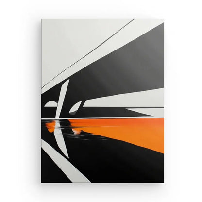 Tableau Dessin Pont Noir Blanc Orange