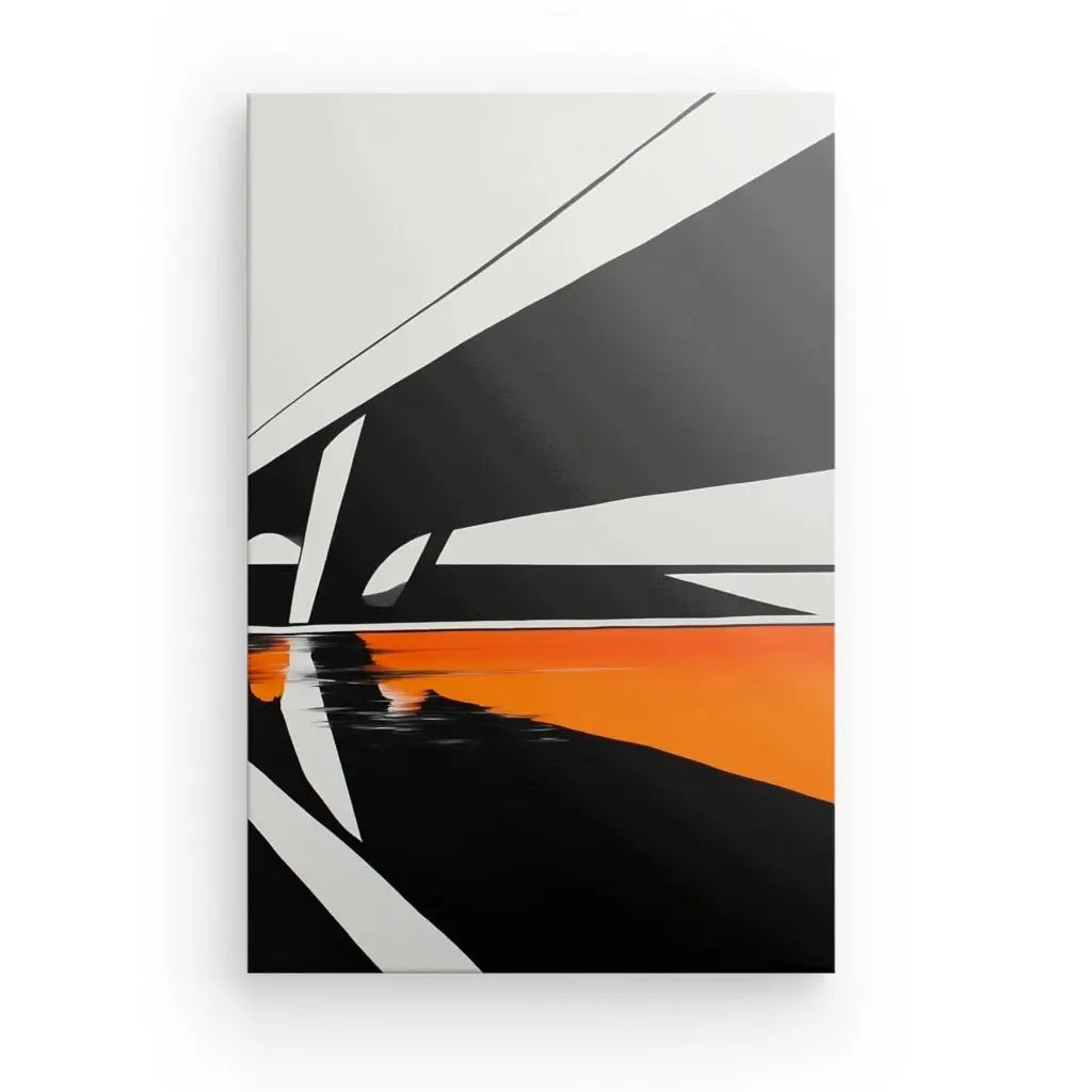 Tableau Dessin Pont Noir Blanc Orange - #tag1# - #tag2# 