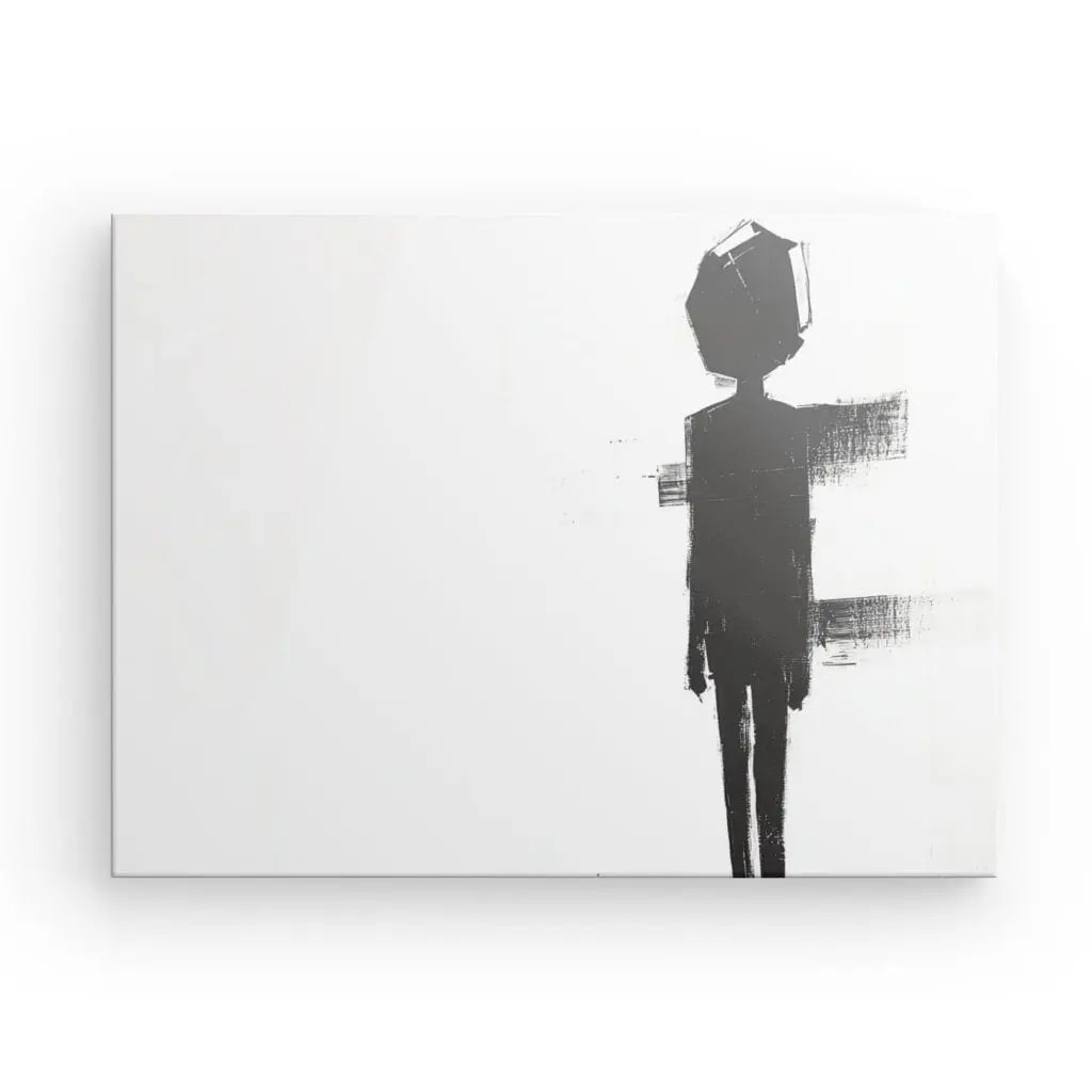 Tableau Silhouette Noire Peinture Minimaliste - #tag1# - #tag2# 