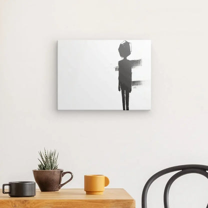 Tableau Silhouette Noire Peinture Minimaliste