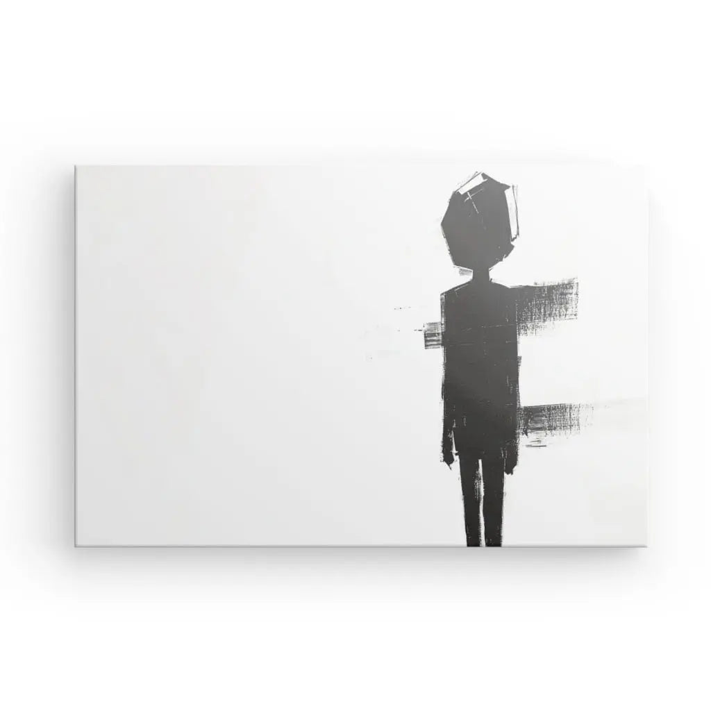 Tableau Silhouette Noire Peinture Minimaliste