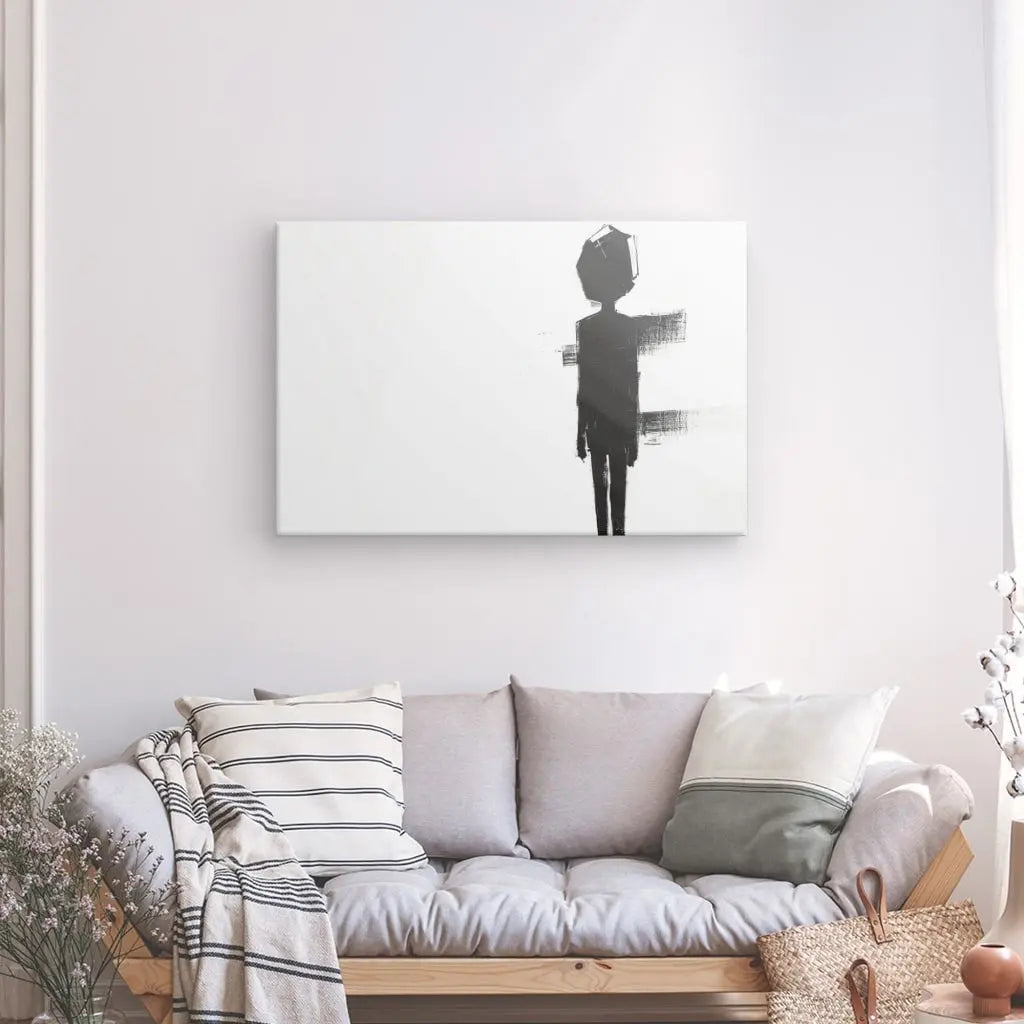 Tableau Silhouette Noire Peinture Minimaliste - #tag1# - #tag2# 