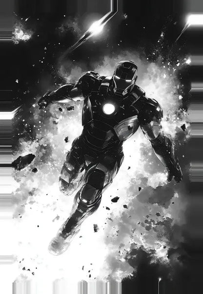 Tableau Iron Man Noir et Blanc - #tag1# - #tag2# 