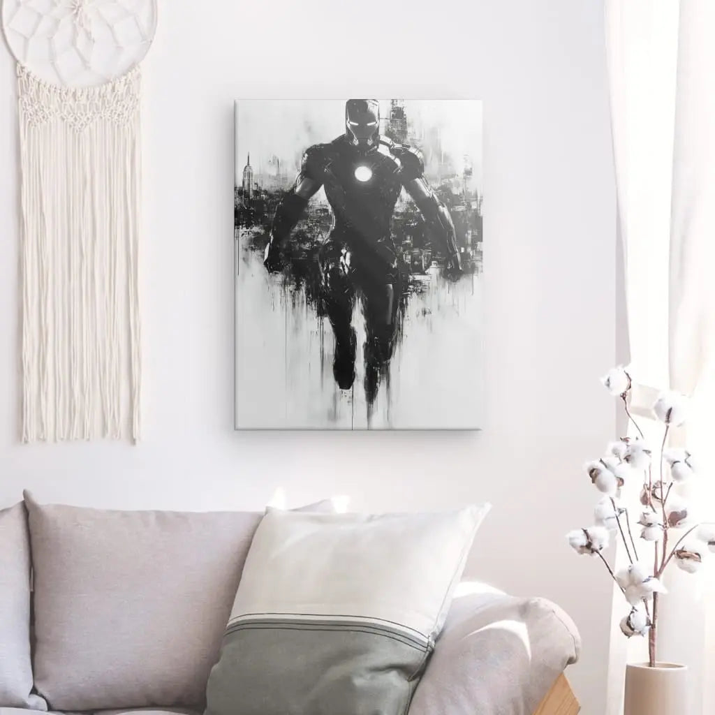 Tableau Peinture Monochrome Iron Man Comics - #tag1# - #tag2# 