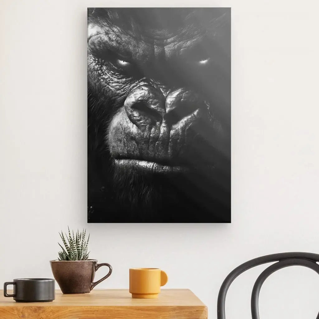 Tableau King Kong Gros Plan Noir et Blanc - #tag1# - #tag2# 