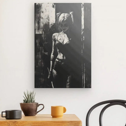 Poster Affiche Portrait Harley Quinn Noir et Blanc