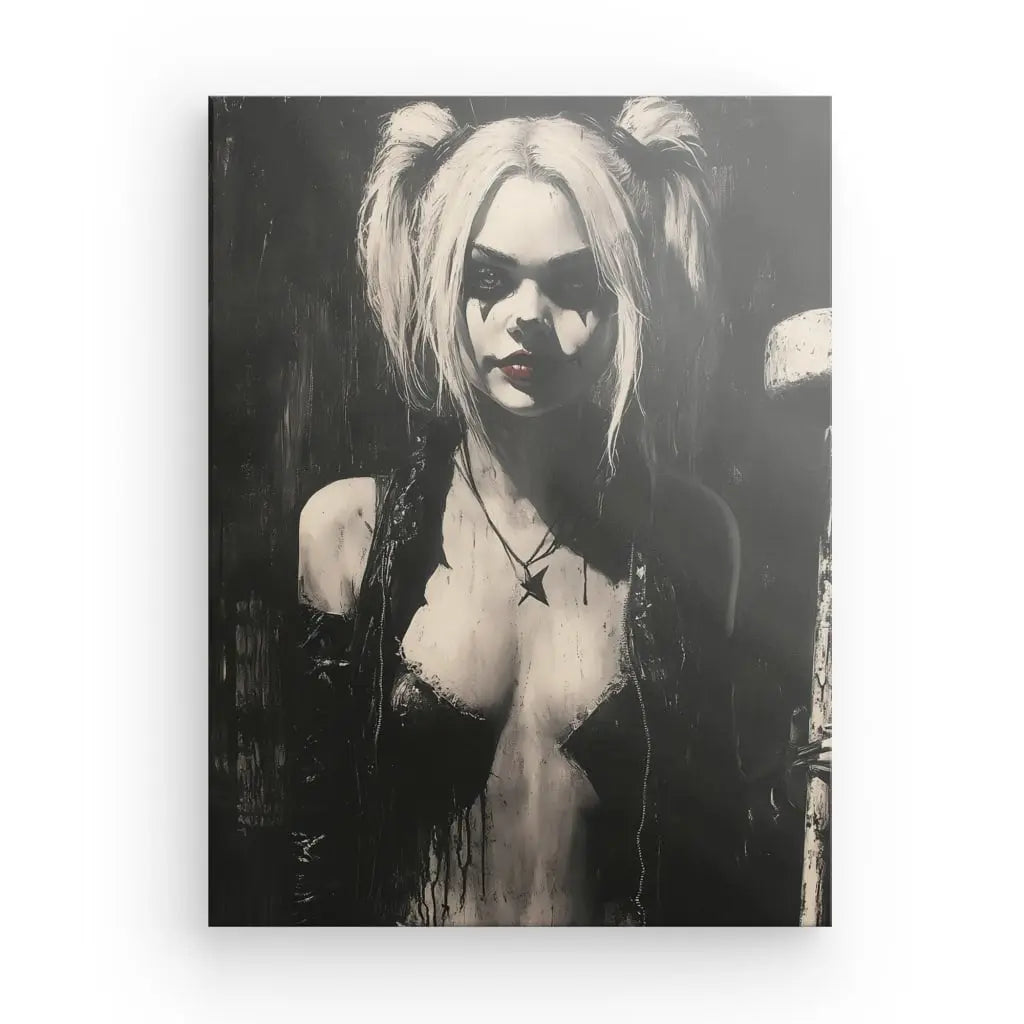 Tableau Harley Quinn Peinture Touche de Couleur