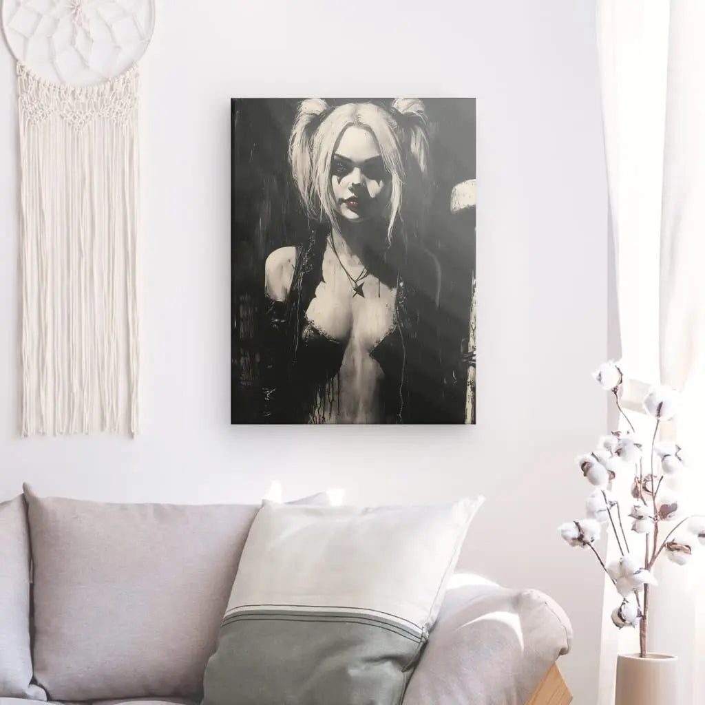 Poster Affiche Harley Quinn Peinture Touche de Couleur