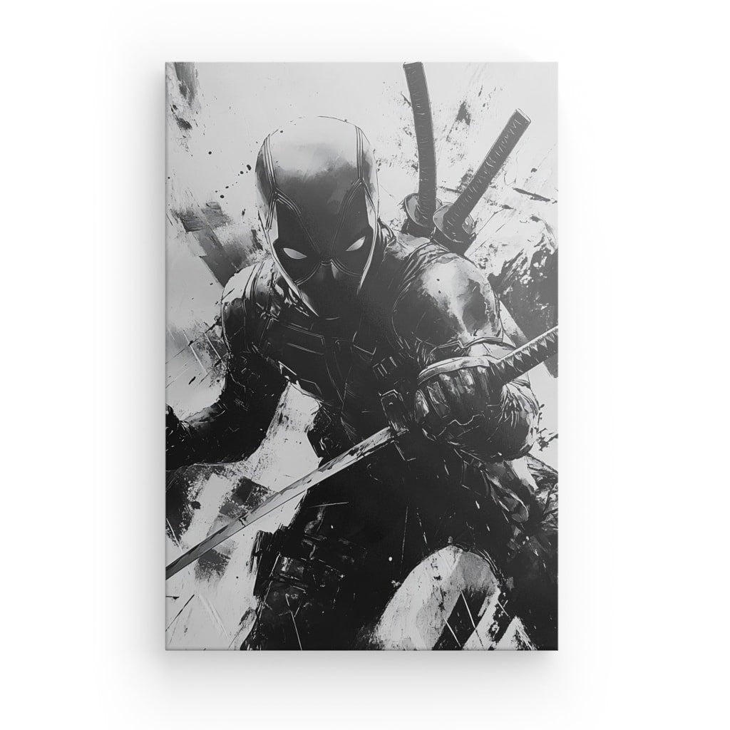 Poster Affiche Deadpool Super Héros Marvel Dessin Monochrome
