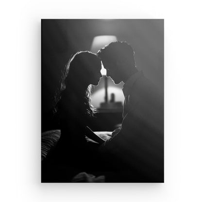 Tableau Profil Couple Amoureux Monochrome