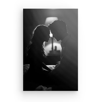 Tableau Profil Couple Amoureux Monochrome