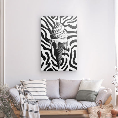 Poster Affiche Glace Ice Cream Pop Art Noir et Blanc