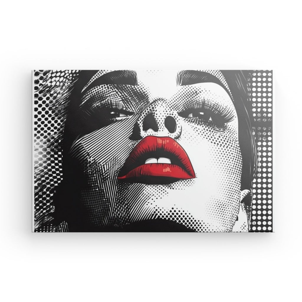 Poster Affiche femme rouge à lèvres pop art design