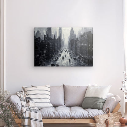Poster Affiche Peinture New York Rétro style monochrome