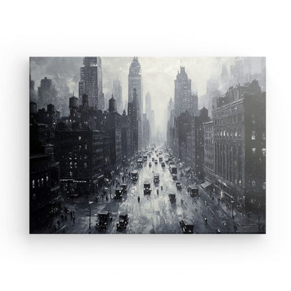 Tableau Peinture New York Rétro style monochrome