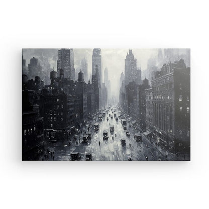 Poster Affiche Peinture New York Rétro style monochrome