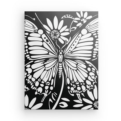 Tableau papillon dessin boho noir et blanc