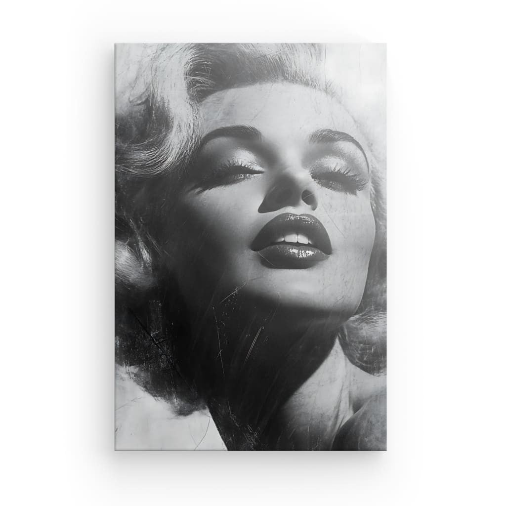 Tableau portrait Marilyn Monroe vintage noir et blanc