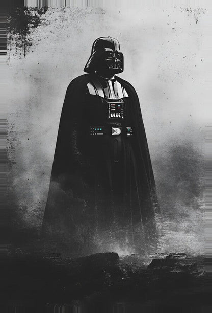 Poster Affiche Dark Vador Vintage Noir et Blanc