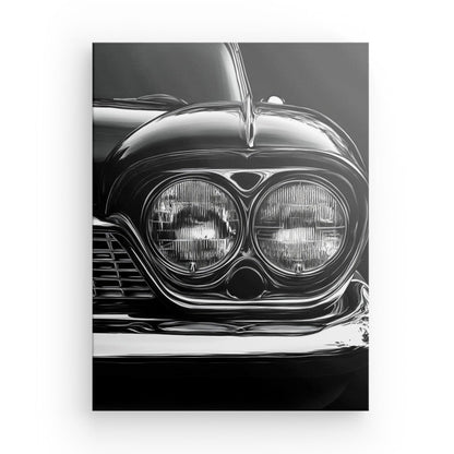 Tableau voiture collection gros plan noir et blanc