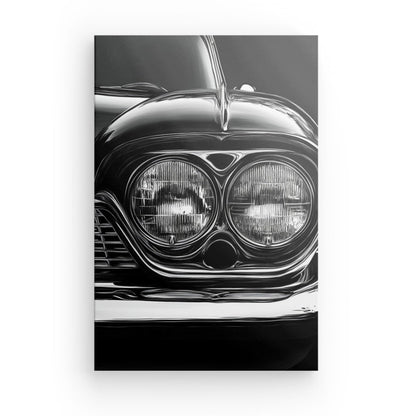 Poster Affiche voiture collection gros plan noir et blanc