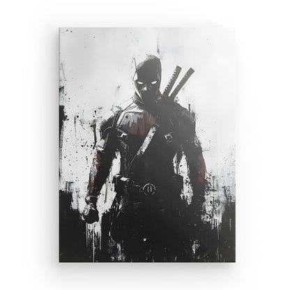 Tableau Deadpool comics noir et blanc