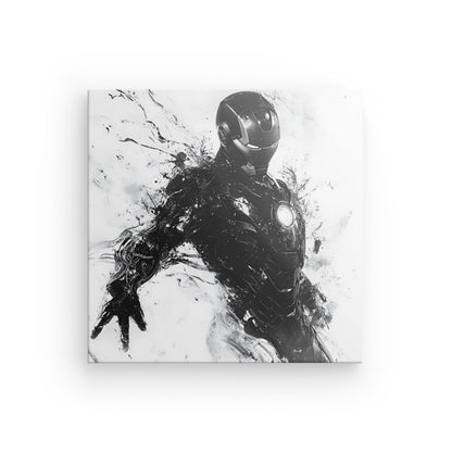 Tableau Iron Man peinture moderne noir et blanc