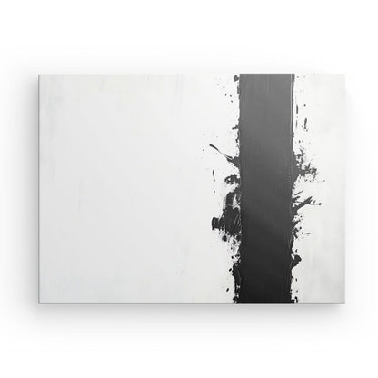 Tableau peinture moderne bandeau noir fond blanc