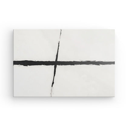 Tableau moderne design minimaliste traits noirs Univers Noir et Blanc 
