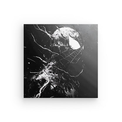 Tableau peinture monochrome Spiderman face sombre