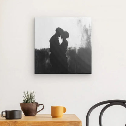 Tableau Couple Peinture Silhouettes Noir et Blanc Univers Noir et Blanc 