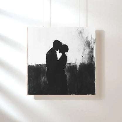 Tableau Couple Peinture Silhouettes Noir et Blanc Univers Noir et Blanc 