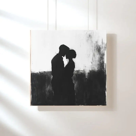 Tableau Couple Peinture Silhouettes Noir et Blanc Univers Noir et Blanc 