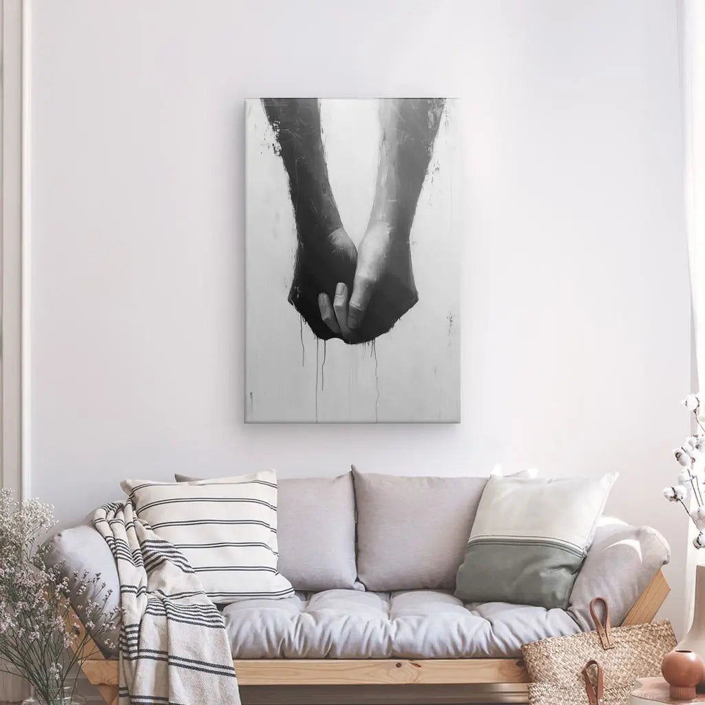Tableau Deux Mains Noir et Blanc Univers Noir et Blanc 