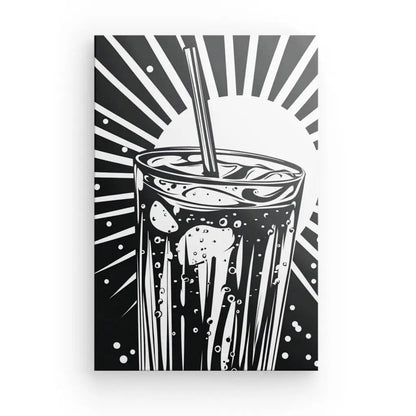 Tableau Verre Soda Vacances Pop Art Noir et Blanc Univers Noir et Blanc 