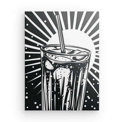 Tableau Verre Soda Vacances Pop Art Noir et Blanc Univers Noir et Blanc 