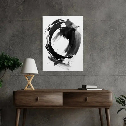 Tableau Abstrait Chinois Tâches d'Encre Noir et Blanc - Univers Noir et Blanc - #tag1# - #tag2# - #tag3#