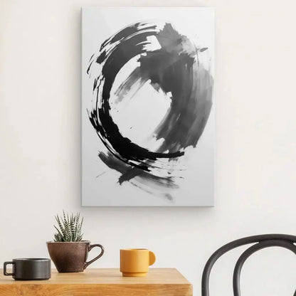 Tableau Abstrait Chinois Tâches d'Encre Noir et Blanc - Univers Noir et Blanc - #tag1# - #tag2# - #tag3#