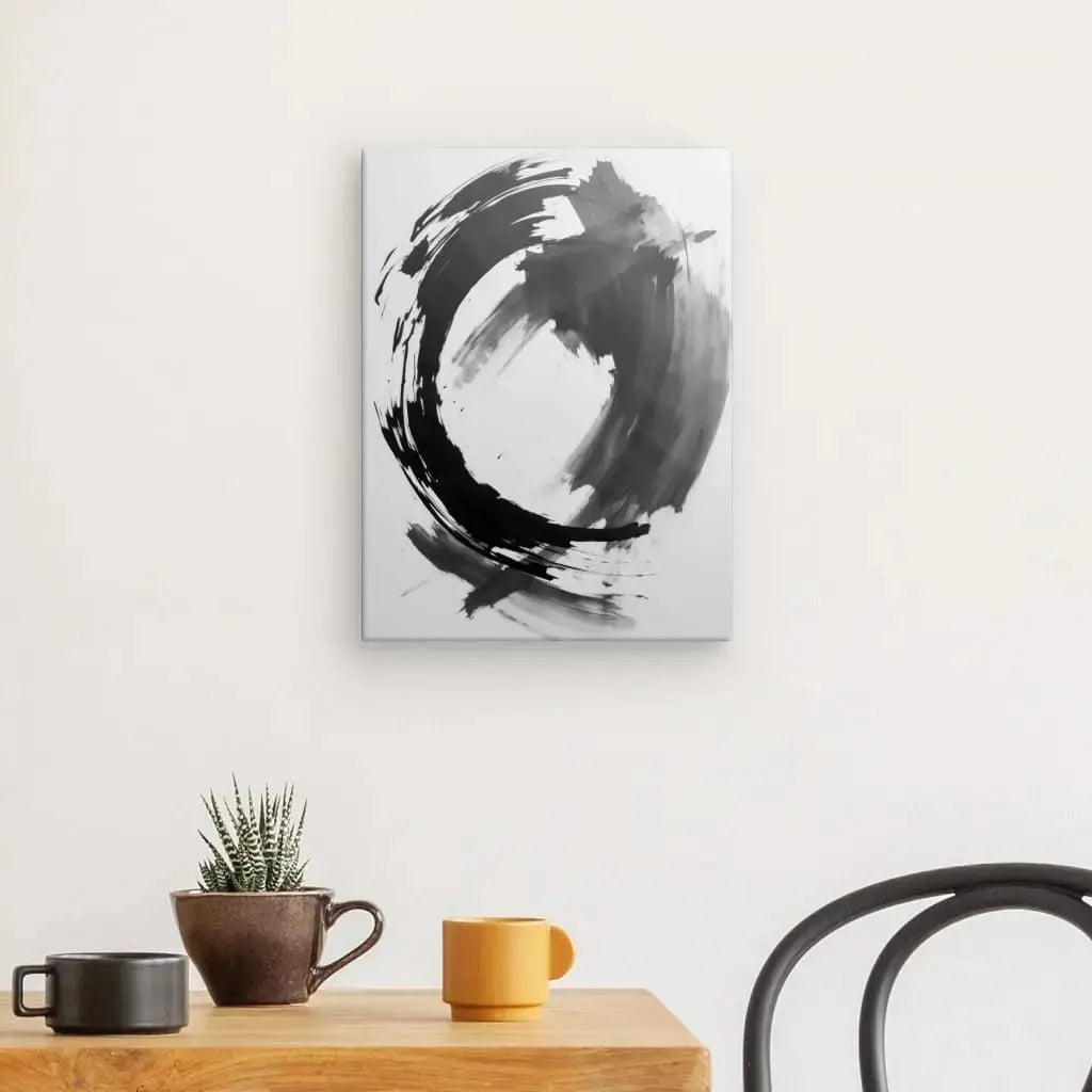 Tableau Abstrait Chinois Tâches d'Encre Noir et Blanc - Univers Noir et Blanc - #tag1# - #tag2# - #tag3#