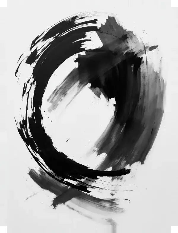 Tableau Abstrait Chinois Tâches d'Encre Noir et Blanc - Univers Noir et Blanc - #tag1# - #tag2# - #tag3#
