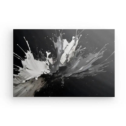 Tableau Abstrait Monochrome Eclaboussure Peintures Fond Noir - Univers Noir et Blanc - #tag1# - #tag2# - #tag3#